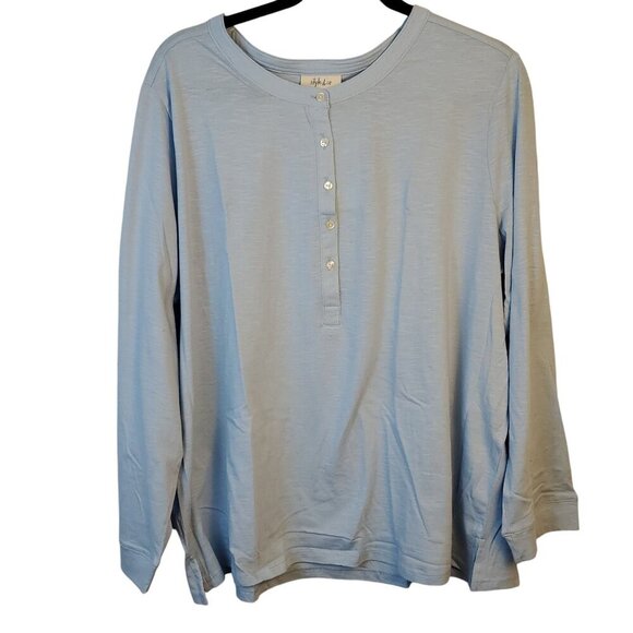 NWT Bundle of 2 Style & Co Womens Shirt 3/4 Button 2X Angel Falls/ Sage Green - Picture 4 of 16